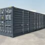 Contenedor marítimo 40 pies lateral abierto gris nuevo